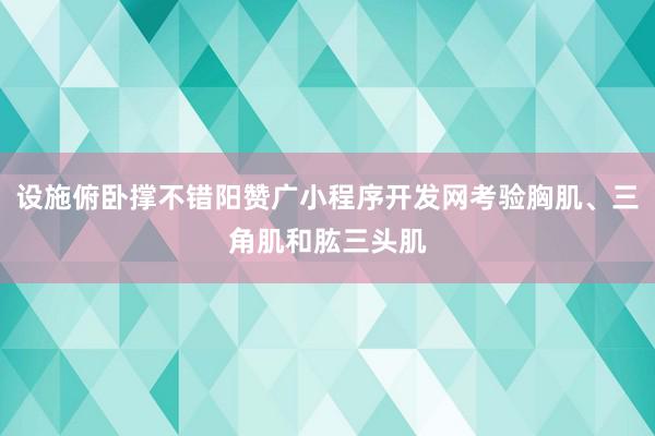 设施俯卧撑不错阳赞广小程序开发网考验胸肌、三角肌和肱三头肌